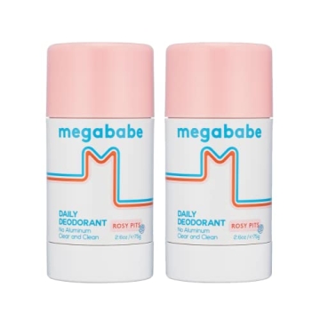 Megababe Daily Deodorant - Rosy Pits, Aluminum-Free & 72 Hour Protection