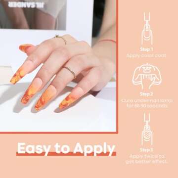 modelones 24 Pcs Gel Nail Polish Set，20 Colors Orange Gold Gel Polish Set Black Brown Glitter Dark Red Sage Green Yellow Valentine Nail Art Gel with Bond Primer Glossy&Matte Top+Base Coat DIY Gift