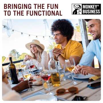 NEW - Monkey Business Silicone Wine Stoppers, Fun Cowboy Hat cap seals bottle and keeps wine fresh, Cute Wine Accessories, Novelty Kitchen Gadgets, Pack of 2 Howdy Bottle Stoppers