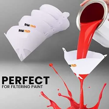 Ram-Pro 100 Pack of Paint Strainers with 190 Micron Paint Filter, Fine Nylon Mesh Paint Filter Strainer - Premium Grade Paint Strainers Paper Cone - for All Painting Projects