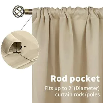 BGment Rod Pocket Blackout Curtains for Bedroom & Living Room
