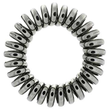 10 pack Painless PATENTED OOO Hair Ties. Ponytail holder spiral coil traceless hair bands. For all types of hair. LARGE SIZE (Metallics)