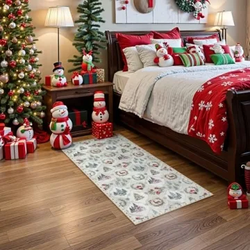 Lahome Moroccan Trellis Christmas Rug - Washable & Soft