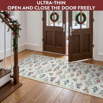 Lahome Moroccan Trellis Christmas Rug - Washable & Soft