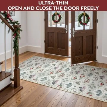 Lahome Moroccan Trellis Christmas Rug - Washable & Soft