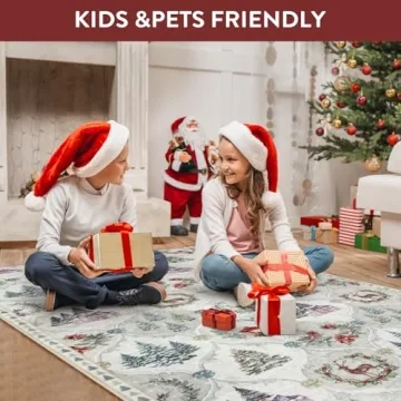 Lahome Moroccan Trellis Christmas Rug - Washable & Soft