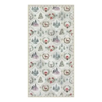 Lahome Moroccan Trellis Christmas Rug - Washable & Soft