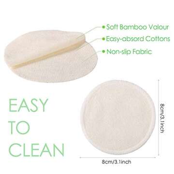 Makeup Remover Pads Reusable 20 Packs-Natural Bamboo Cottons Facial Skin Caring Pads-Face Cleaning Clothes Wipes Machine Washable with Laundry Bag