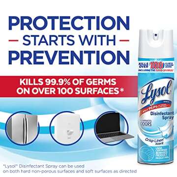 Lysol Disinfectant Spray, Sanitizing and Antibacterial Spray, For Disinfecting and Deodorizing, Early Morning Breeze, 3 Count, 19 fl oz each