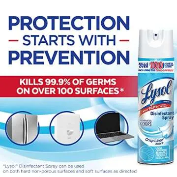 Lysol Disinfectant Spray, Sanitizing and Antibacterial Spray, For Disinfecting and Deodorizing, Early Morning Breeze, 3 Count, 19 fl oz each