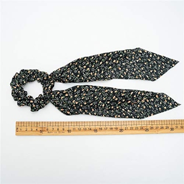 Chiffon Floral Hair Scarf & Scrunchies Set for Women