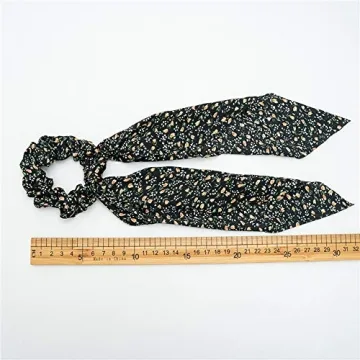 Chiffon Floral Hair Scarf & Scrunchies Set for Women