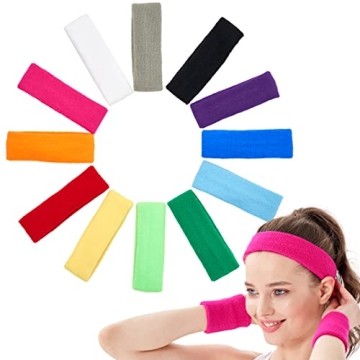 Durable Mallofusa 12 PCS Sweatbands for All Ages