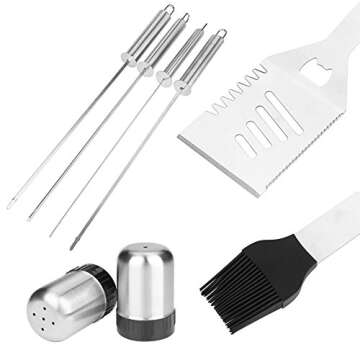 BBQ Tools Set Barbecue Extra Strong Stainless Steel Utensils with Aluminum Storage Case-Barbecue Kit Men Outdoor Grill Kit for Dad Father's Gift (24)