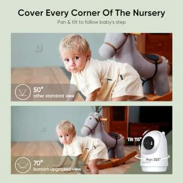 bonoch MegaView Baby Monitor with 2 Cameras and Split Screen