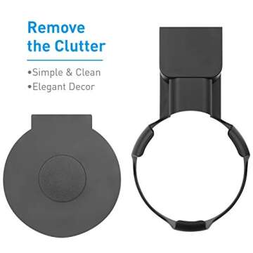 Macally Echo Dot Wall Mount Holder for Amazon Alexa 3rd Gen Speaker - Compact Bracket Stand Saves Home & Kitchen Counter - Plug In Hanger Accessories without Messy Wires - Black