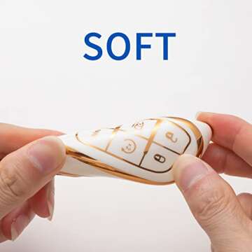 Saimui Keychain Case For Jeep Grand Cherokee Wrangler Compass Cherokee Renegade Patriot Grand Comander 3 4 5 Key Protector, White