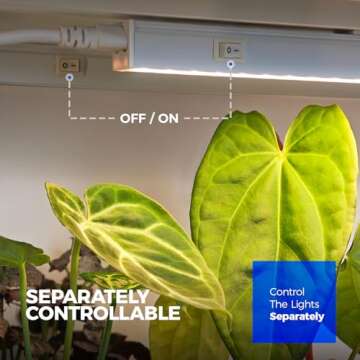 Barrina T5 Grow Lights, Full Spectrum, 2ft 80W (8 x 10W, 500W Equivalent), LED Grow Light Strip for Greenhouse, Plant Grow Shelf, Plug and Play Easy Installation, Yellow, 8-Pack