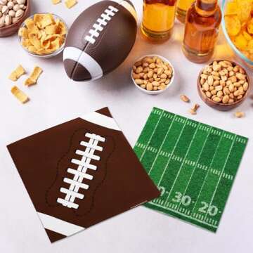 Football Party Napkins - 50 PCS Game Day Supplies