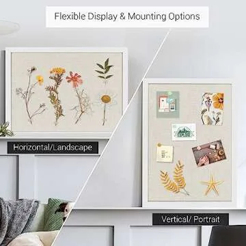 Farmhouse Linen Cork Bulletin Board with Pushpins 30x20