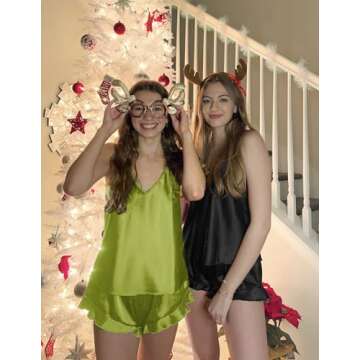 Elegant Ekouaer Satin Pajama Set for Women Nightwear