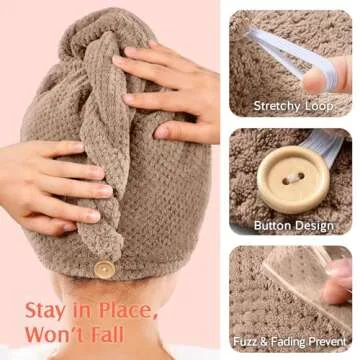 YFONG Super Absorbent Microfiber Hair Towel Wrap for Women