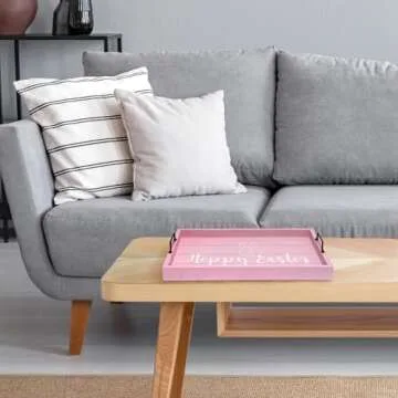 Elegant Decorative Wood Serving Tray for Easter Celebrations
