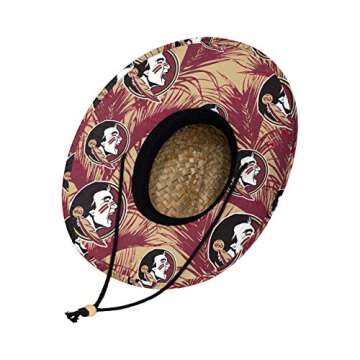 FOCO mens Ncaa College Team Logo Floral Sun Straw Hat, Team Logo, One Size US