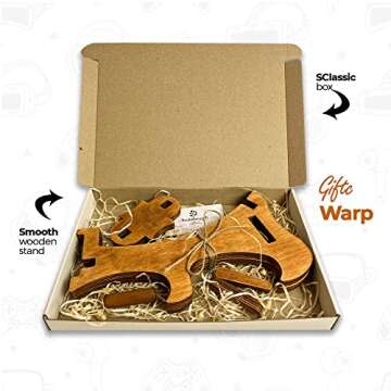 ROSTMARYGIFT Wooden Controller Stand - Dual Game Controller Holder, Headphone Hanger and Phone Stand - Universal Gaming Acessories and Gamer Gift - Portable Headset Storage Organizer