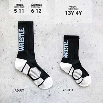 ChalkTalkSPORTS Wrestling Performance Crew Socks - Eat Sleep Wrestle - Mid-Calf Socks - Adult