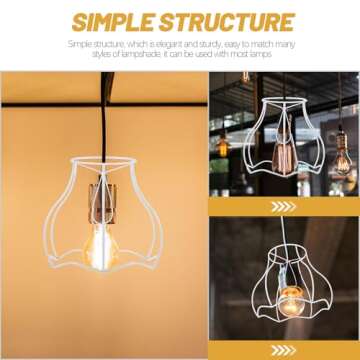 LIFKOME Wire Lampshade Clip on Lamp Frame Iron Wire Lamp Cover Cage Metal Light Shade Guard Lamp Shade Holder for Light Fixture Accessories