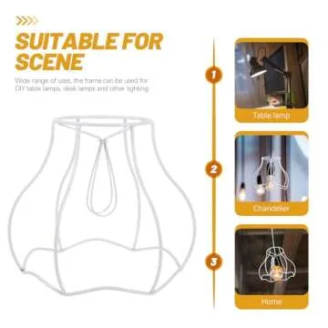 LIFKOME Wire Lampshade Clip on Lamp Frame Iron Wire Lamp Cover Cage Metal Light Shade Guard Lamp Shade Holder for Light Fixture Accessories