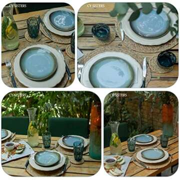 CY SISTERS Woven Placemats Set of 4 - Eco-Friendly Elegance