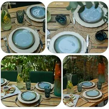 CY SISTERS Woven Placemats Set of 4 - Eco-Friendly Elegance