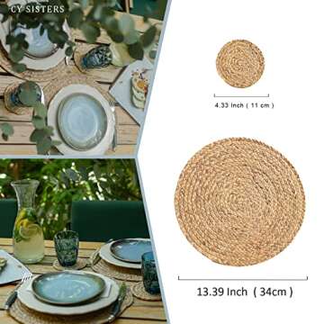 CY SISTERS Woven Placemats Set of 4 - Eco-Friendly Elegance