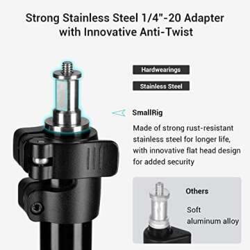 SMALLRIG Photography Light Stand 110"/9.2ft/280cm, Air-Cushioned Aluminum Photo Video Tripod Stand with 1/4" Screw for Softbox, Studio Light, Reflector and Ring Light, Max Load 8kg, RA-S280