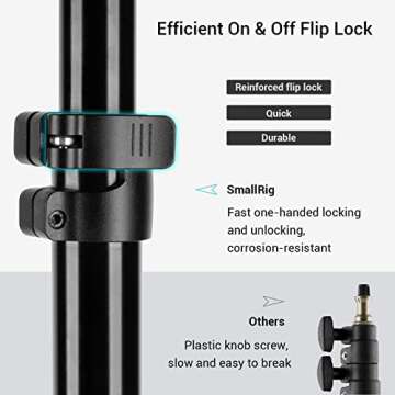 SMALLRIG Photography Light Stand 110"/9.2ft/280cm, Air-Cushioned Aluminum Photo Video Tripod Stand with 1/4" Screw for Softbox, Studio Light, Reflector and Ring Light, Max Load 8kg, RA-S280