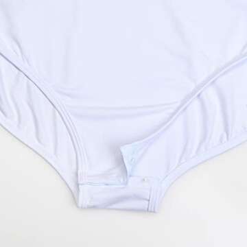 Bhome Maternity Shirt Mock Neck Long Sleeve Bodysuit for Pregnant Photoshoot White S