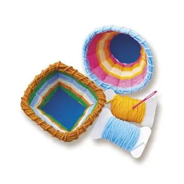 4M Toysmith, Yarn Basket Weaving Art DIY Kit, STEM, STEAM Project