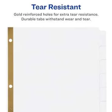 Avery 8-Tab Binder Dividers, Write & Erase White Big Tabs, 1 Set (23078)