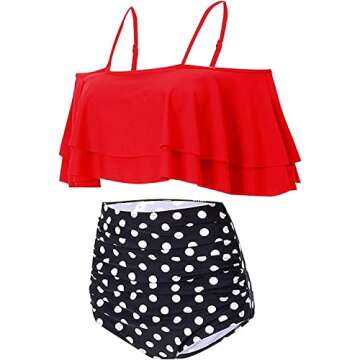 Red High Waisted Bikini Set - Tempt Me Swimwear