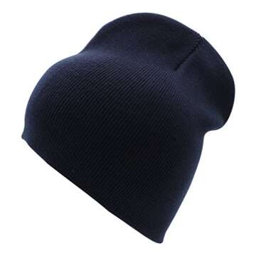 Top Level 8.5" Plain Beanie Skull Cap | Winter Unisex Knit Hat Toboggan for Men & Women | Timeless C...