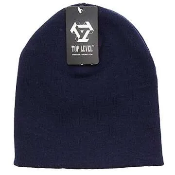 Top Level 8.5" Plain Beanie - Unisex Winter Hat