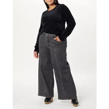 The Drop Women's Frida Relaxed Fit Jeans in Faded Carbon