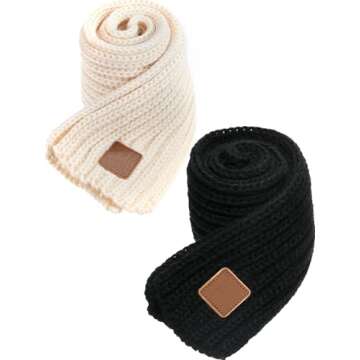 Warm Kids Winter Knit Scarves for Toddlers Boys Girls