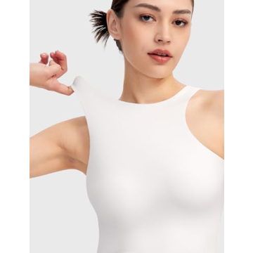 Stylish PUMIEY High Neck White Tank Top for Women