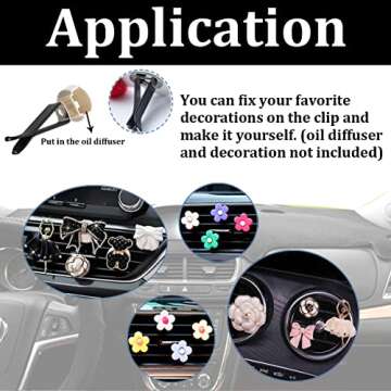 Dianrui 40PCS Black Car Vent Clips for Easy Decoration