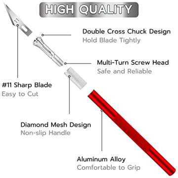 Jetmore 24 Pack Exacto Knife Set, Precision Craft Knife, Hobby Knife Kit for Cutting, Carving, Trimming, Scrapbooking, DIY