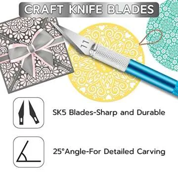 Jetmore 24 Pack Exacto Knife Set, Precision Craft Knife, Hobby Knife Kit for Cutting, Carving, Trimming, Scrapbooking, DIY