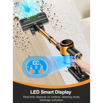 Cordless Vacuum Cleaner, 350W/30Kpa 8 in 1 Powerful Stick Vacuum, with Anti-Tangle Brush and Upgraded Green Light, 40mins Runtime Rechargeable Lightweight Vacuums for Hardwood Floor,Pet Hair
